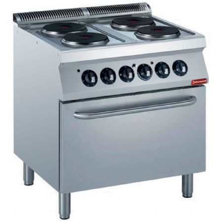 Fourneau profondeur 700 électrique, 4 plaques, four GN 2/1, 16.4 kW - Diamond - E17/4PF8-N Fourneau profondeur 700 électrique, 4 plaques, four GN 2/1, 16.4 kW - Diamond - E17/4PF8-N