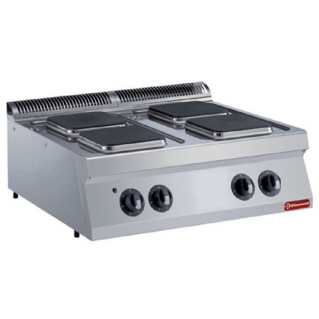 Fourneau profondeur 700 électrique 4 plaques carrées 10.4 kW - Diamond - E17/4PQ8T-N Fourneau profondeur 700 électrique 4 plaques carrées 10.4 kW - Diamond - E17/4PQ8T-N