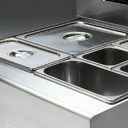 Bains-marie pro ligne profondeur 700 électrique GN 1/1 cuve 306x510x156 mm - Diamond - E17/BM4T-N