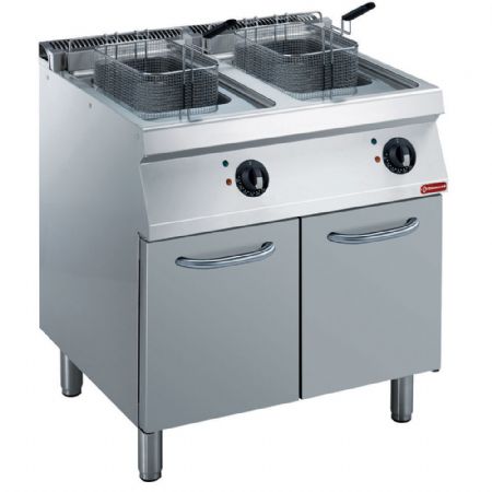 Friteuse cuisine pro profondeur 700 électrique 2 x 14 L 17.4 kW - Diamond - E17/F28A8-N