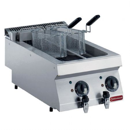 Friteuse cuisine pro profondeur 700 électrique 2 cuves 2 x 5 L 9 kW - Diamond - E17/F2V54T-N