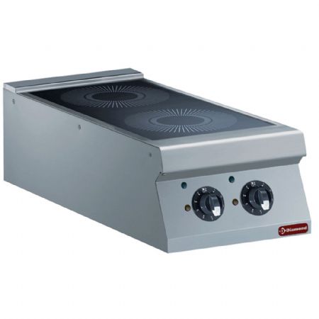 Fourneau profondeur 900 2 foyers à induction Monophasé 10 kW - Diamond - E22/2ID4T-N