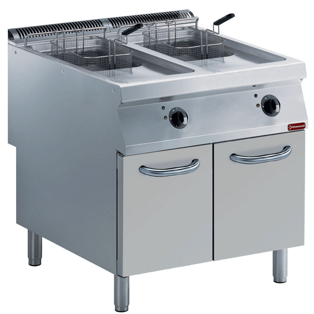Friteuse électrique  8+8 litres sur coffre avec portes