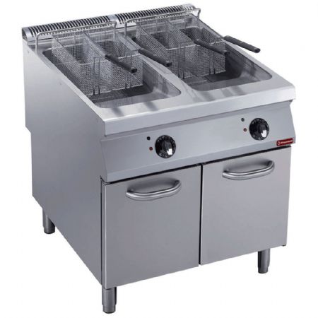 Friteuse cuisine pro profondeur 900 électrique 2 cuves 23 L 36 kW sur meuble - Diamond - E22/F46A8-S