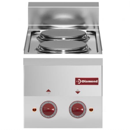 Fourneau profondeur 600 2 plaques électrique 4 kW - Diamond - E60/2P3T-N