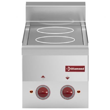 Fourneau profondeur 600 2 plaques vitrocéramique 3.6 kW Monophasé - Diamond - E60/2VC3T-N