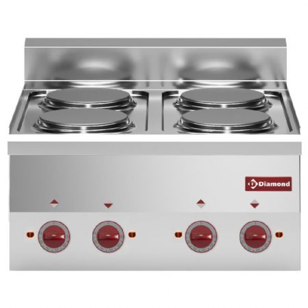 Fourneau profondeur 600 4 plaques électrique 8 kW - Diamond - E60/4P6T-N