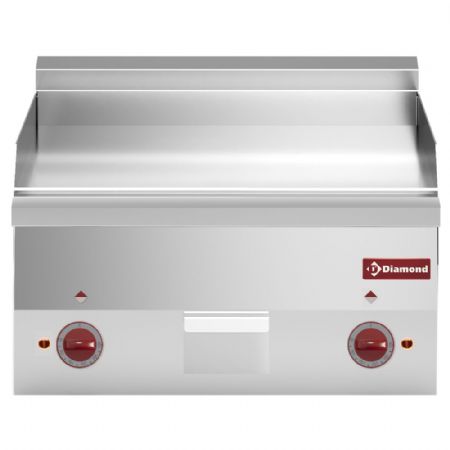 Plaque à snacker pro profondeur 600 électrique à poser surface lisse chrome 6 kW - Diamond - E60/PLCD6T-N