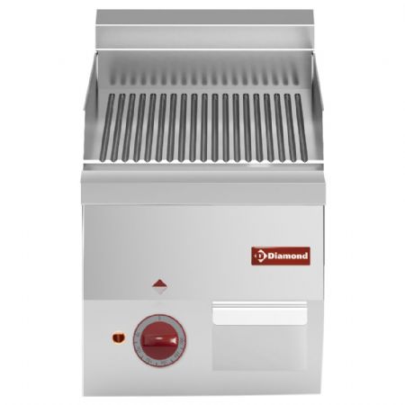 Plaque à snacker pro profondeur 600 électrique surface rainurée 3 kW - Diamond - E60/PR3T-N