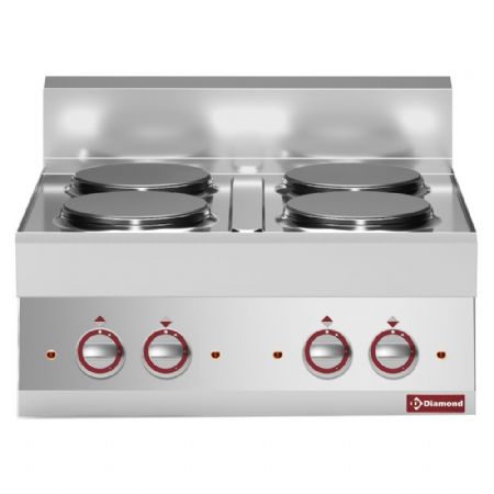 Fourneau profondeur 650 électrique 4 plaques 10,4 kW - Diamond - E65/4P7T-N