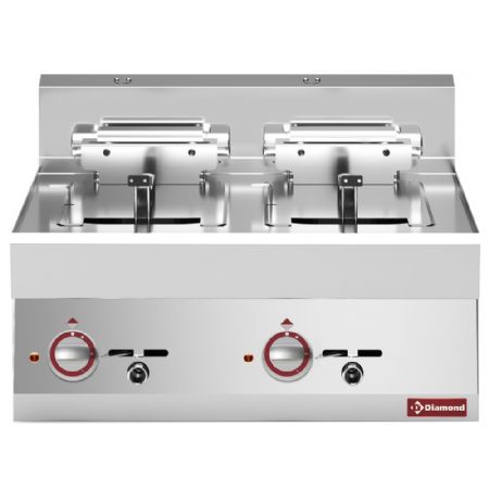 Friteuse cuisine pro profondeur 650 électrique 2 cuves 10 litres 18 kW - Diamond - E65/F20-7T-9_9KW-N