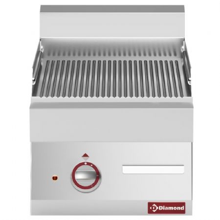 Plaque à snacker pro profondeur 650 électrique rainurée 4,5 kW - Diamond - E65/PR4T-N