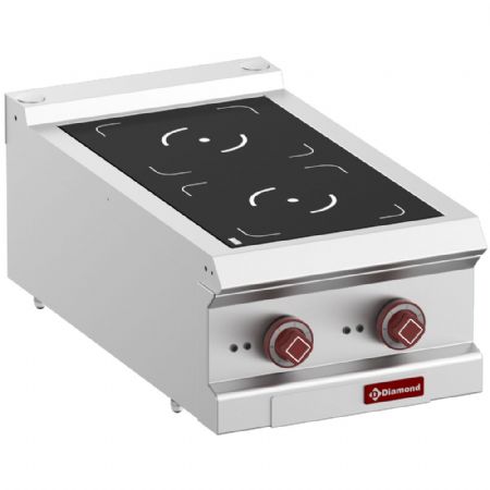 Fourneau profondeur 700 2 foyers induction Monophasé 7 kW - Diamond - E7/2ID4T-N Fourneau profondeur 700 2 foyers induction Monophasé 7 kW - Diamond - E7/2ID4T-N
