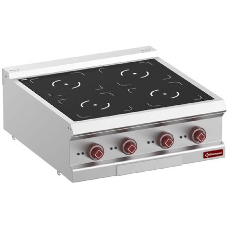 Fourneau profondeur 700 4 foyers induction 14 kW Monophasé - Diamond - E7/4ID7T-N