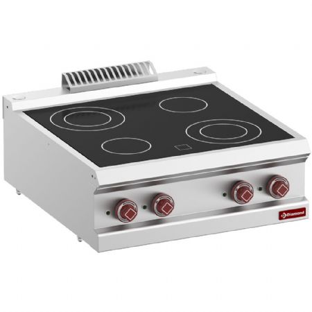 Fourneau profondeur 700 électrique 4 feux 8.6 kW vitrocéramique - Diamond - E7/4VC7T-N Fourneau profondeur 700 électrique 4 feux 8.6 kW vitrocéramique - Diamond - E7/4VC7T-N