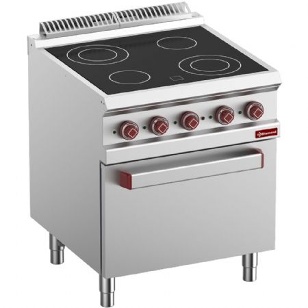 Fourneau vitrocramique 4 zones four GN 2/1 et grill lectrique