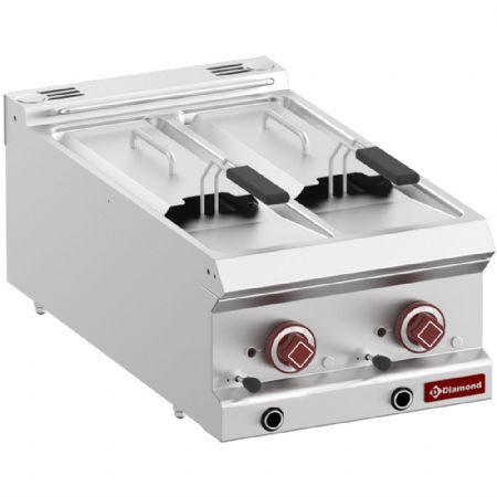 Friteuse cuisine pro profondeur 700 électrique 2 cuves de 7 litres 10.5 kW - Diamond - E7/F2V64T-N