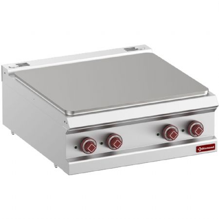 Plaque à snacker pro profondeur 700 électrique 9 kW surface rainurée - Diamond - E7/ST7T-N