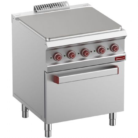 Fourneau profondeur 700 taque électrique 4 feux 14.3 kW, module 1/1 sur four GN 2/1 - Diamond - E7/STF7-N