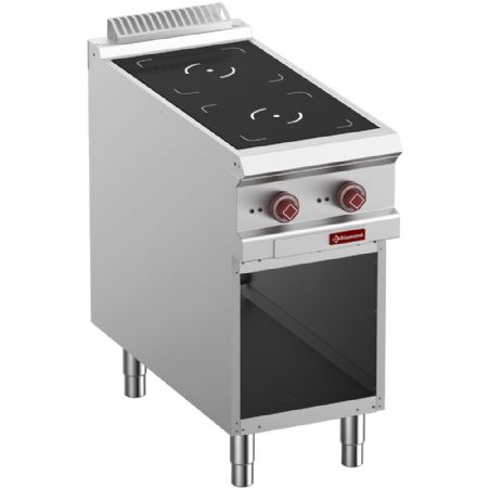 Fourneau profondeur 900 électrique 2 foyers à induction 10 kW sur armoire ouverte - Diamond - E9/2IDA4-N