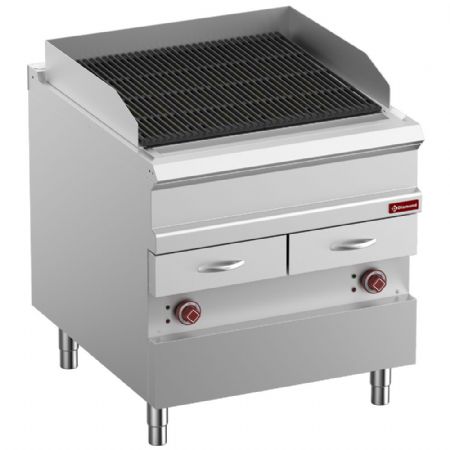 Grill pierre de lave profondeur 900 électrique, grille en fonte double face, module 1/1, 800x900x850/920 mm - Diamond Promo - E9/GVQA8-N Grill pierre de lave profondeur 900 électrique, grille en fonte double face, module 1/1, 800x900x850/920 mm - Diamond Promo - E9/GVQA8-N