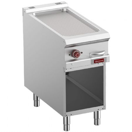 Plaque à snacker pro profondeur 900 électrique monophasé 7 kW rainurée sur armoire ouverte - Diamond - E9/PRA4-N