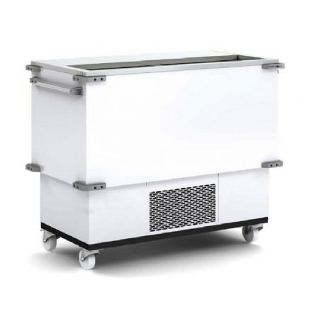 Refroidisseur  bouteilles et cannettes blanc tropicalis 2 portes avec dessus inox et fond plat - 184L
