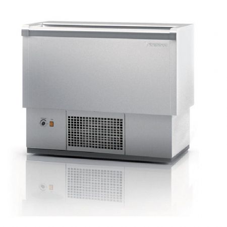 Refroidisseur  bouteilles et cannettes inox tropicalis 2 portes avec dessus inox et fond plat - 184L