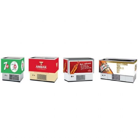 Refroidisseur  bouteilles et cannettes inoxd tropicalis 4 portes avec dessus inox et fond plat - 400L