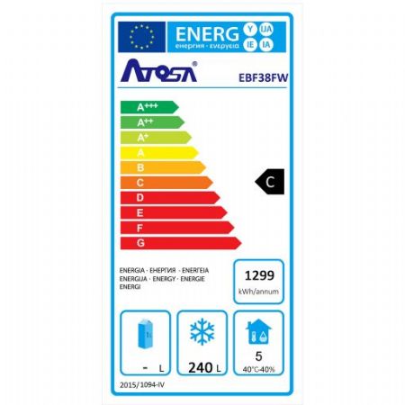 Armoire professionnelle négative -22/-17 °C blanche 1 porte 5 grilles - 380 L