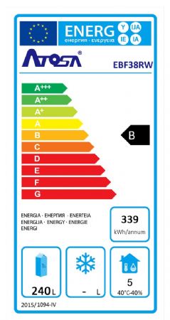 Armoire réfrigérateur positive professionnelle SEMI PRO 1 PORTE PLEINE 380L - Atosa - EBF38RW