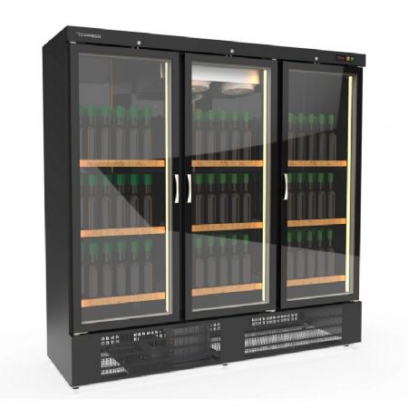 Armoire  vins positive noire 3 portes vitres  +2 / +18C - 500L