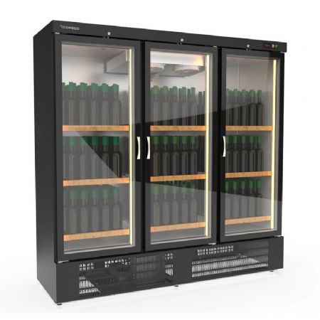 Armoire  vins positive noire 3 portes vitres  +2 / +18C - 500L