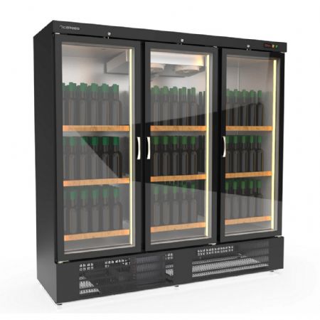 Cave à Vins 3 portes vitrées Capacité 1852 L 18 étagères inclinables - Coreco - EBRW-2003-NI