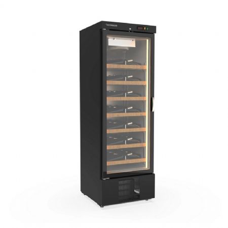 Armoire  vins positive noire 1 porte vitre  +2 / +18C - 500L