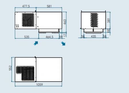 GROUPE FRIGORIFIQUE GAZ R290 ECOLO MONOBLOC PLAFOND -18°C à -25°C 4,9m3 2,5m3 GROUPE FRIGORIFIQUE GAZ R290 ECOLO MONOBLOC PLAFOND -18°C à -25°C 4,9m3 2,5m3