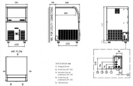 Machine  Glaons pro 51 kg/24h forme gourmets avec cabine incorpore 23 kg avec pompe de relevage