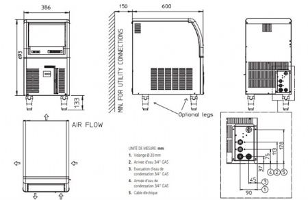 Machine Glaons pro 31kg/24h forme gourmets avec cabine incorpore 12 kg avec pompe de relevage