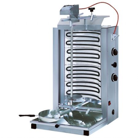 Grill Kebab électrique avec 2 zones de chauffage, moteur supérieur, 30 kg Triphasé - Virtus - ECO4/N