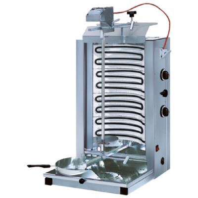 Grill kebab électrique triphasé à 2 zones de chauffe 30 kg puissance 6,4 kW Grill kebab électrique triphasé à 2 zones de chauffe 30 kg puissance 6,4 kW