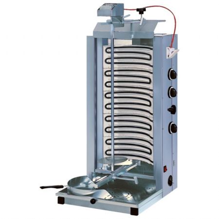 Grill Kebab électrique triphasé avec 3 zones de chauffage, moteur supérieur, capacité 70 kg - Virtus - ECO6/N