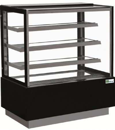 Vitrine panoramique positive pour patisserie avec vitre droite 3 tages +2 / +8C - 685L