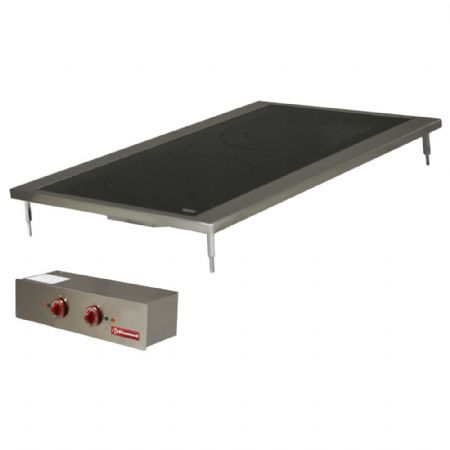 Cuisinière professionnelle électrique vitrocéramique 2 plaques 400x600 mm - Diamond - EDI/2VC4