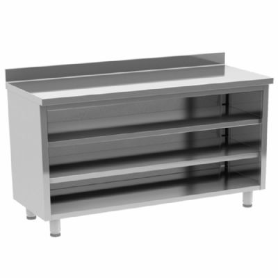 Comptoir arrière inox ouvert avec 2 niveaux intermédiaires 2000x600 mm Comptoir arrière inox ouvert avec 2 niveaux intermédiaires 2000x600 mm