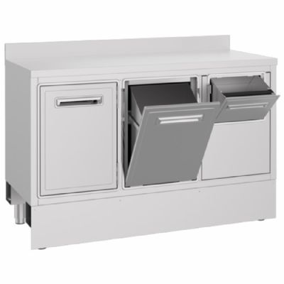 Comptoir pour machine à café pro tiroir marc trémie déchets 1 porte - 600 x 1480 x 1000 mm Comptoir pour machine à café pro tiroir marc trémie déchets 1 porte - 600 x 1480 x 1000 mm