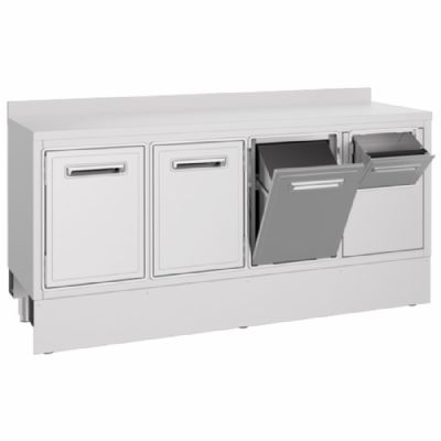 Comptoir pro pour machine à café gris 2 portes tiroir marc - 600 x 1950 x 1000 mm Comptoir pro pour machine à café gris 2 portes tiroir marc - 600 x 1950 x 1000 mm