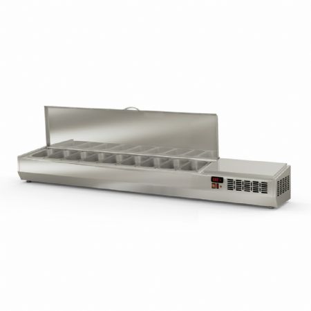 Saladette à Poser avec couvercle inox pour 9 bacs GN 1/4 positive - Coreco - EI200-T-1/4 Saladette à Poser avec couvercle inox pour 9 bacs GN 1/4 positive - Coreco - EI200-T-1/4