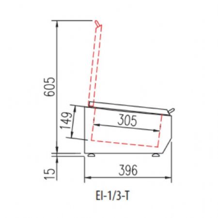 Saladette à Poser avec couvercle inox 10GN1/3 L +2°C/+8°C - Coreco - EI225-T-1/3