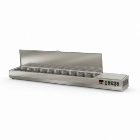 Saladette à Poser avec couvercle inox pour 11 bacs GN 1/3 L - Coreco - EI250-T-1/3 Saladette à Poser avec couvercle inox pour 11 bacs GN 1/3 L - Coreco - EI250-T-1/3