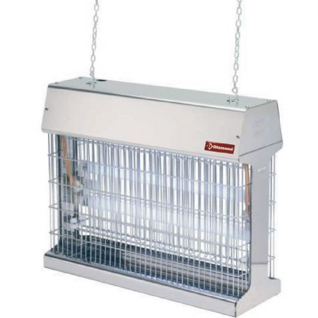 Exterminateur d'insectes plafonnier en inox 2 tubes fluorescents 495x165x392 mm Monophasé - Diamond Promo - EI306-PX